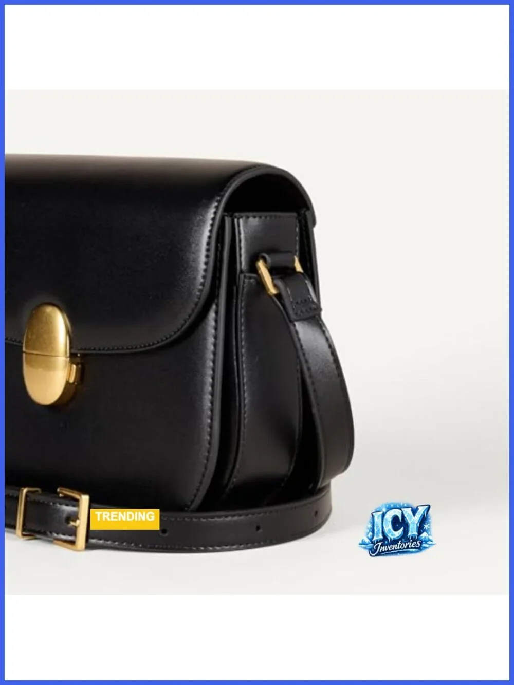 Women's Faux Leather Crossbody Flap Bag with Adjustable Strap